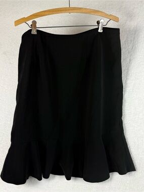 Allyson Cara Women's Black A-Line Ruffle Hem Skirt - Size 14